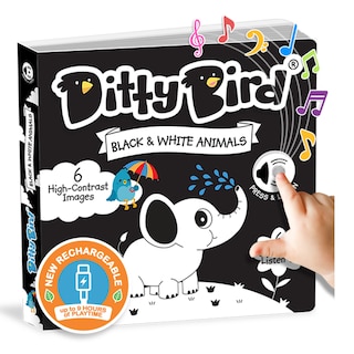 Front cover_Ditty Bird | Interactive Sensory White and Black Sound book for babies 6 - 18 months | Infant books for Tummy time