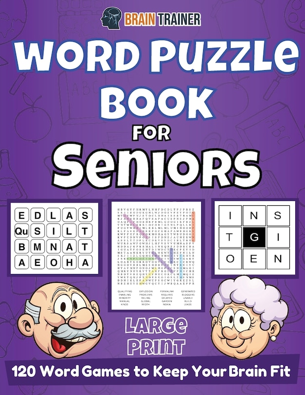 Front cover_Word Puzzle Book For Seniors - 120 Word Games to Keep Your Brain Fit
