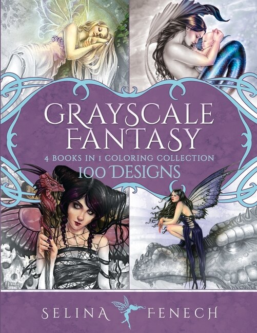 Front cover_Grayscale Fantasy Coloring Collection