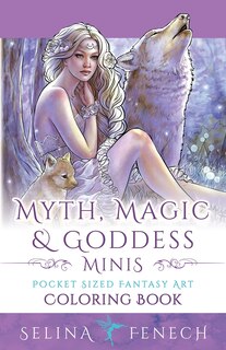 Front cover_Myth, Magic, and Goddess Minis - Pocket Sized Fantasy Art Coloring Book