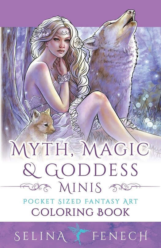 Front cover_Myth, Magic, and Goddess Minis - Pocket Sized Fantasy Art Coloring Book