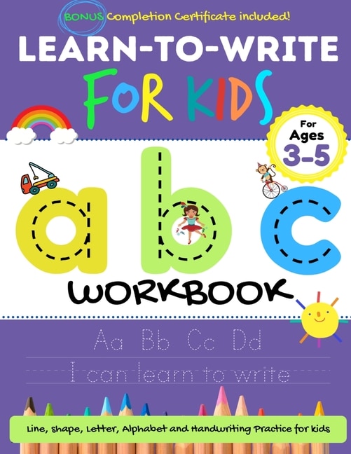 Front cover_Learn to Write For Kids ABC Workbook