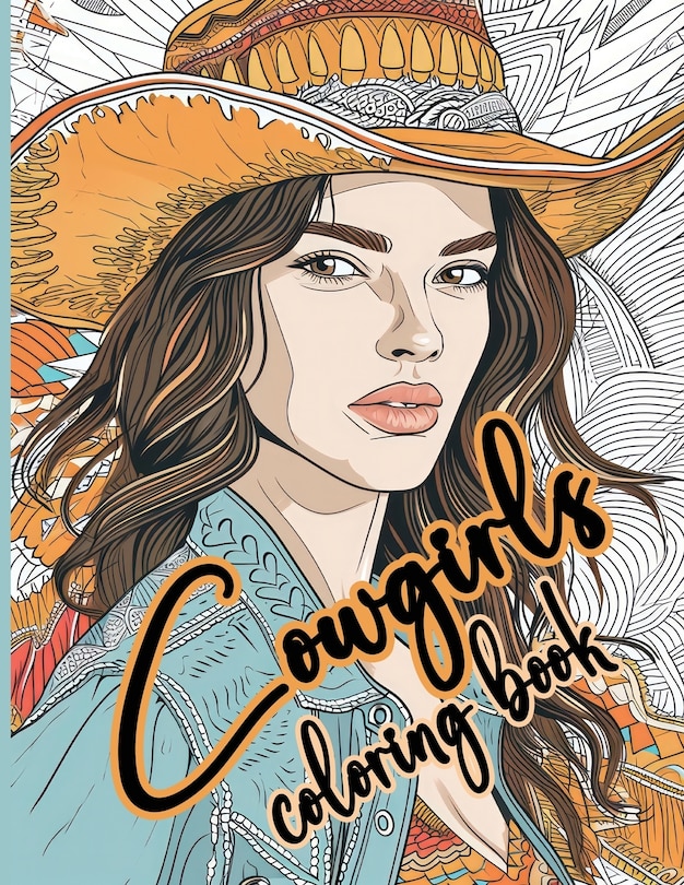 Front cover_Cowgirls Coloring Book Strong and Beautiful Western Women to Color