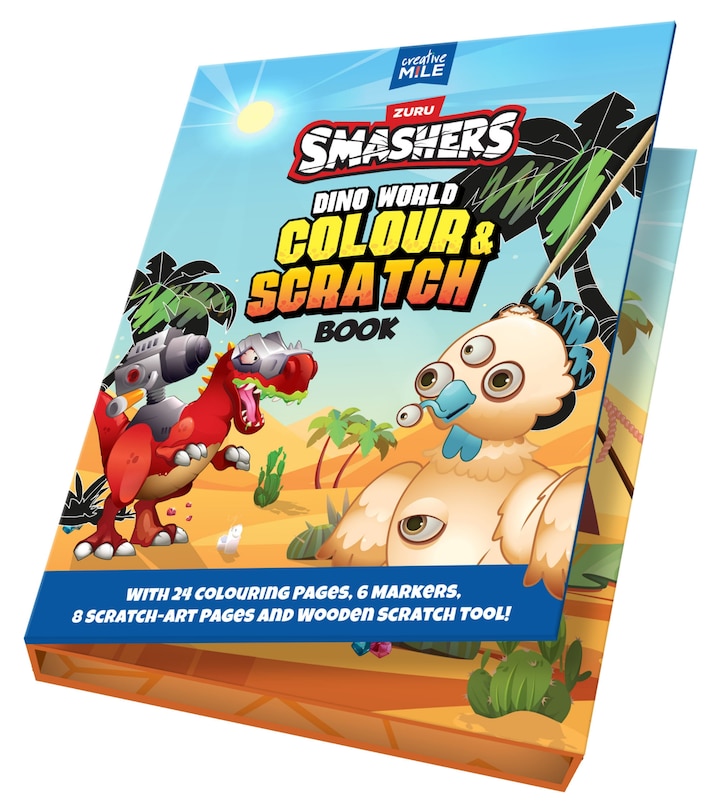 Couverture_Smashers Dino World Colour and Scratch Book