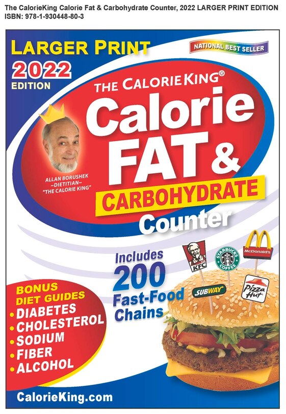 Front cover_Calorieking 2022 Larger Print Calorie, Fat & Carbohydrate Counter
