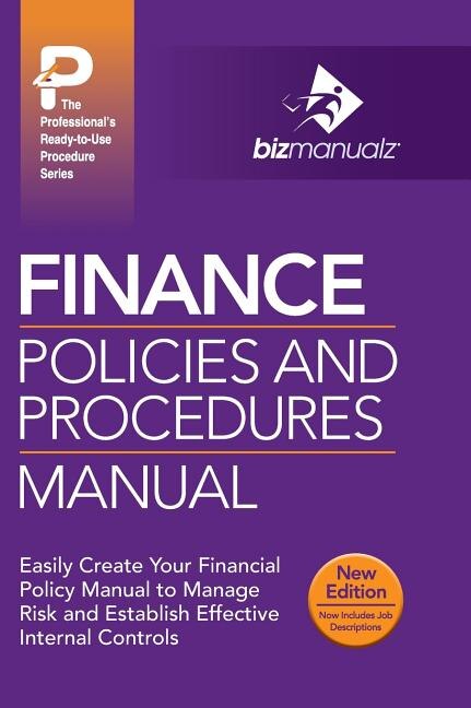 Front cover_Finance Policies and Procedures Manual