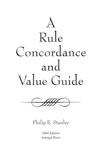 Couverture_A Rule Concordance and Value Guide