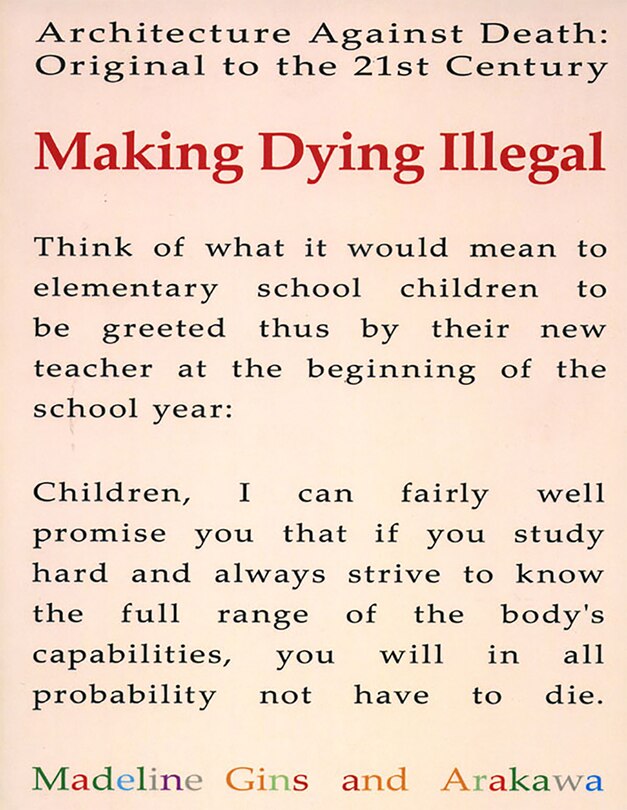 Front cover_Making Dying Illegal: Architecture Against Death: Original to the 21st Century