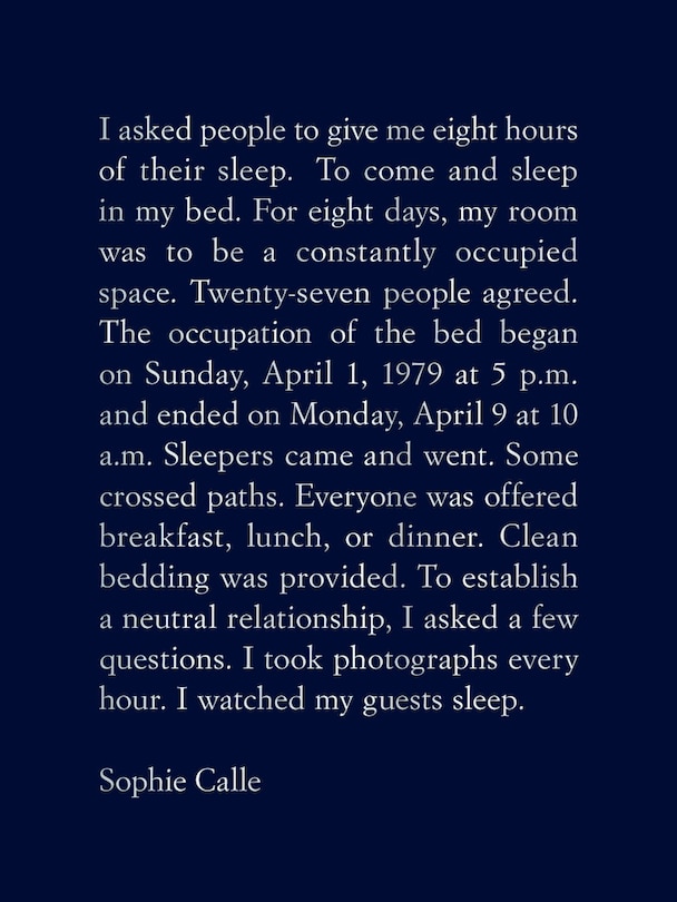 Front cover_Sophie Calle: The Sleepers