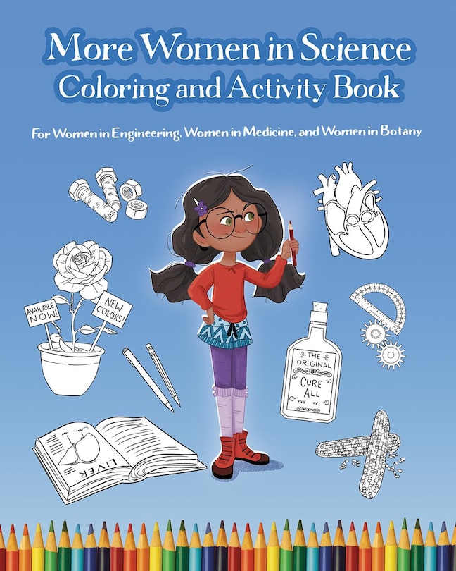 Front cover_More Women in Science Coloring and Activity Book