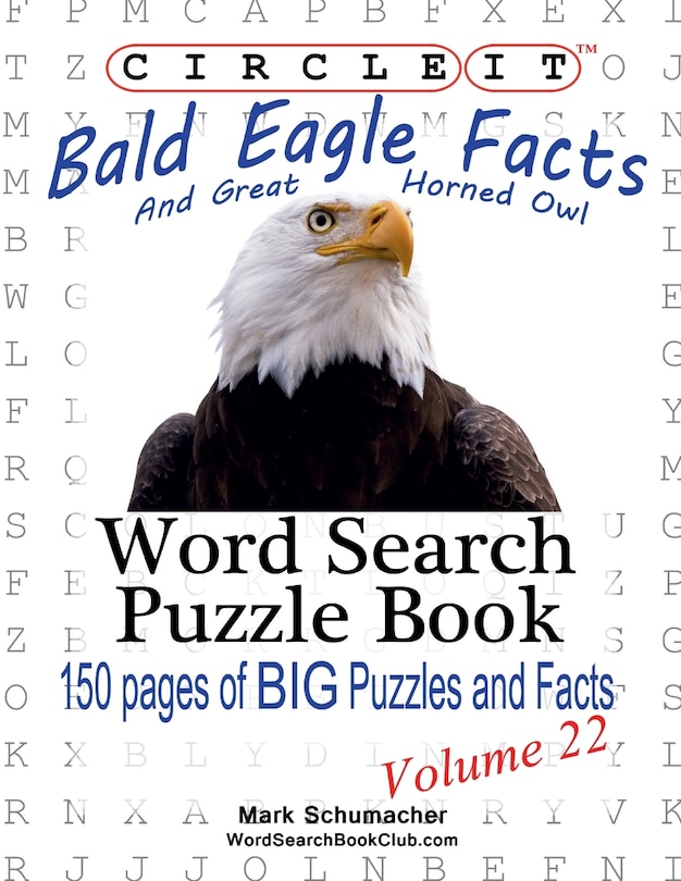 Front cover_Circle It, Bald Eagle and Great Horned Owl Facts, Word Search, Puzzle Book
