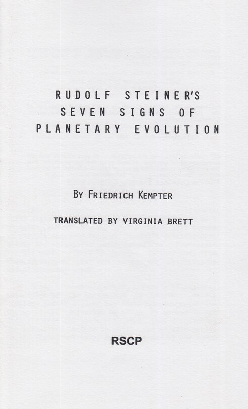 Couverture_Rudolf Steiner's Seven Signs of Planetary Evolution