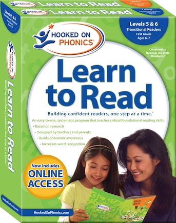 Hooked on Phonics Learn to Read - Levels 5&6 Complete: Transitional Readers (First Grade | Ages 6-7)