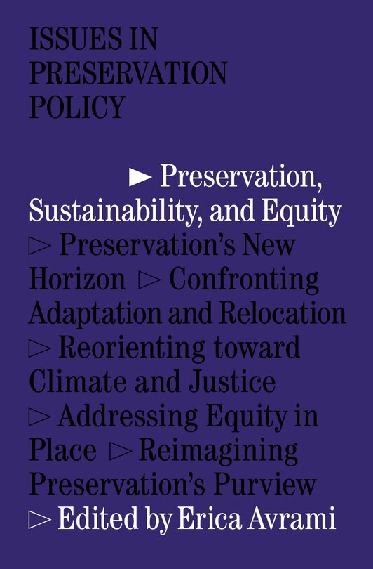 Front cover_Preservation, Sustainability, And Equity