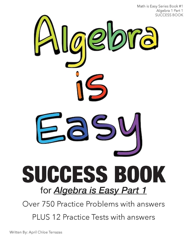 Front cover_Algebra is Easy Part 1 SUCCESS BOOK