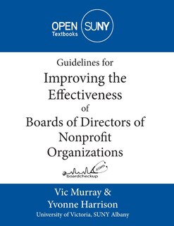 Front cover_Guidelines for Improving the Effectiveness of Boards of Directors of Nonprofit Organizations