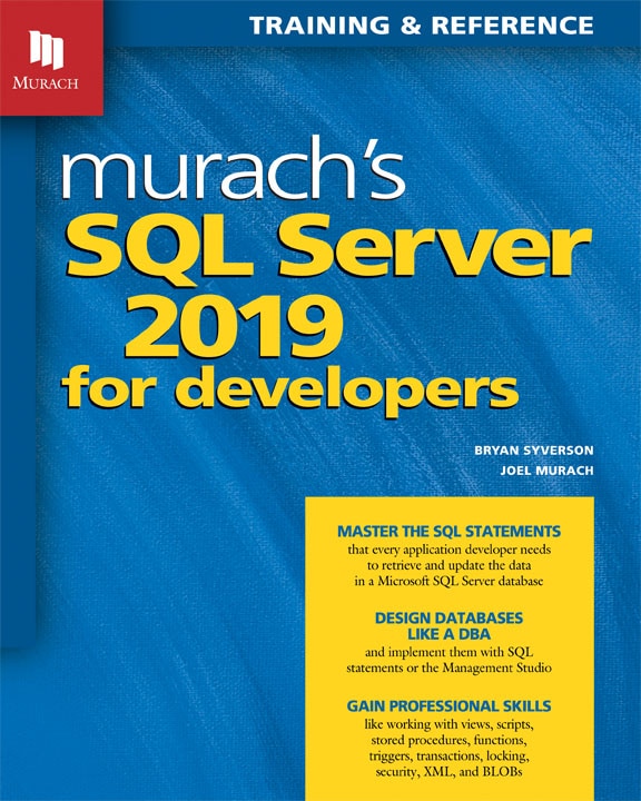 Front cover_Murach's Sql Server 2019 For Developers