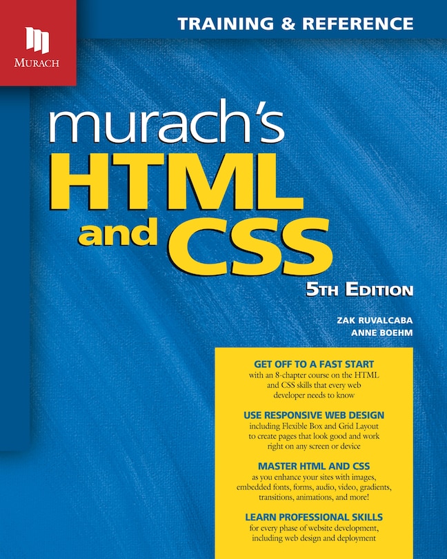 Front cover_Murach's HTML and CSS (5th Edition)
