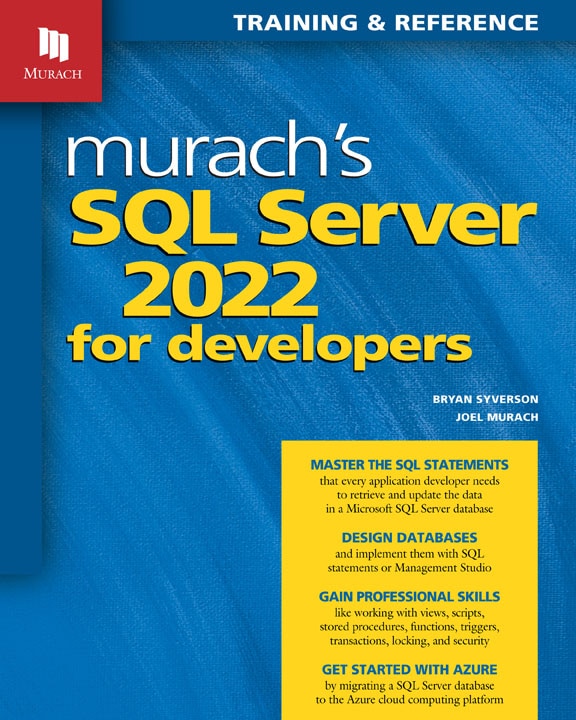 Couverture_Murach's SQL Server 2022 for Developers