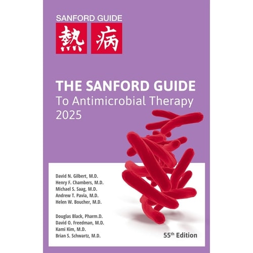 Front cover_Sanford Guide to Antimicrobial Therapy 2025 (pocket-sized, soft cover, 4.375 x 6.5 in)