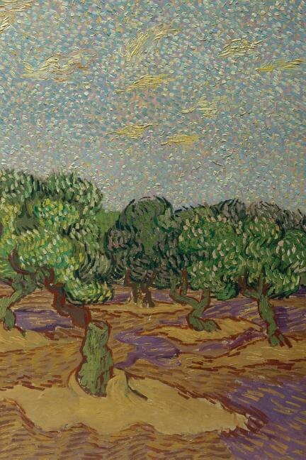 Front cover_Vincent Van Gogh's Olive Trees - A Poetose Notebook / Journal / Diary (100 Pages/50 Sheets)