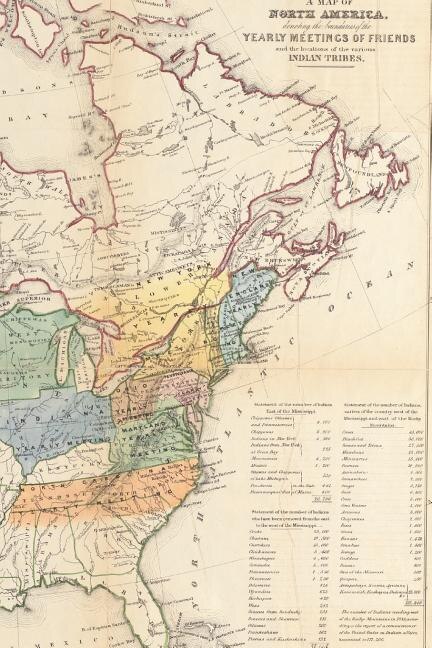 Couverture_A Map Of North America, Denoting The Boundaries Of The Yearly Meetings Of Friends And The Locations Of The Various Indian [native American] Tribes - A Poetose Notebook / Journal / Diary (100 Pages/50 Sheets)