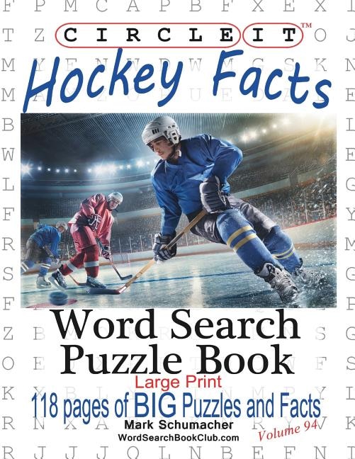 Front cover_Circle It, Ice Hockey Facts, Large Print, Word Search, Puzzle Book