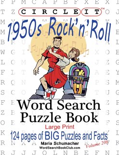Front cover_Circle It, 1950s Rock'n'Roll, Word Search, Puzzle Book