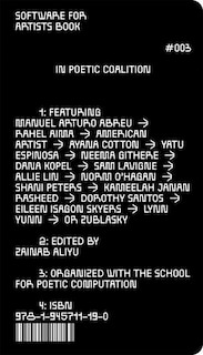 Front cover_Software for Artists Book: School(s) for Poetic Computation