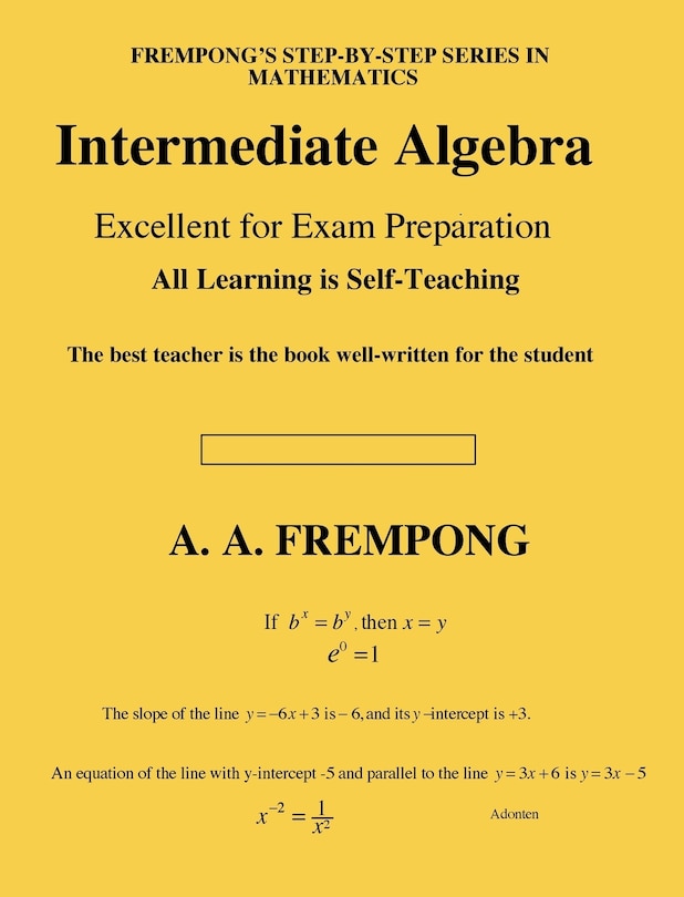 Front cover_Intermediate Algebra