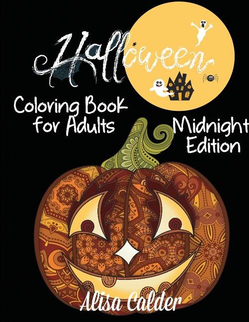 Front cover_Halloween Adult Coloring Black Background