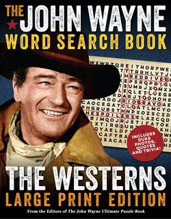 Front cover_The John Wayne Word Search Book – The Westerns Large Print Edition