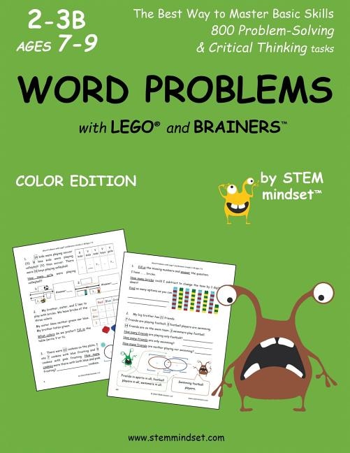 Front cover_Word Problems with LEGO and Brainers Grades 2-3B Ages 7-9 Color Edition