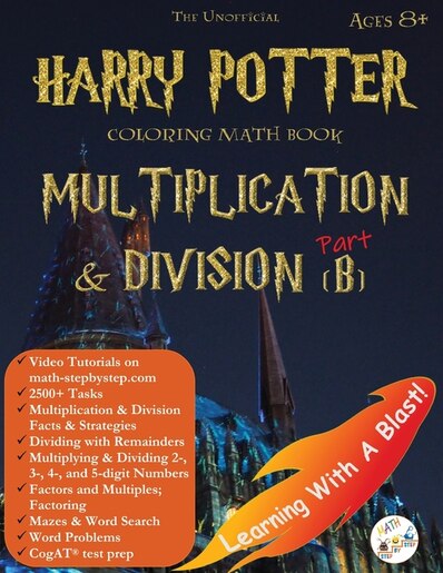 Harry Potter Coloring Math Book Multiplication And Division (b) Ages 8+: Multiplying And Dividing W...