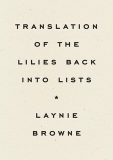 Couverture_Translation of the Lilies Back into Lists