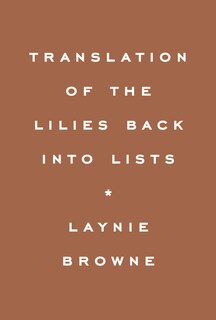 Front cover_Translation of the Lilies Back into Lists