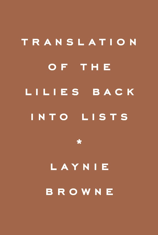 Front cover_Translation of the Lilies Back into Lists