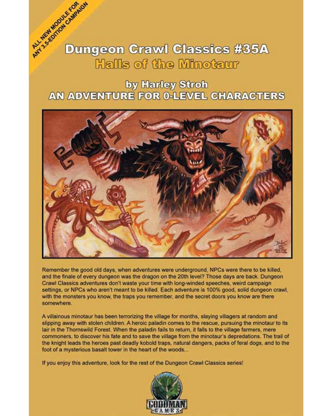 Front cover_Dungeon Crawl Classics #35A Mini: Halls of the Minotaur