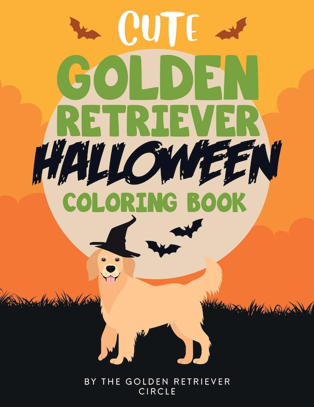 Front cover_Cute Golden Retriever Halloween Coloring Book