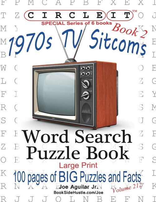 Front cover_Circle It, 1970s Sitcoms Facts, Book 2, Word Search, Puzzle Book