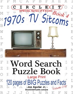 Front cover_Circle It, 1970s Sitcoms Facts, Book 4, Word Search, Puzzle Book