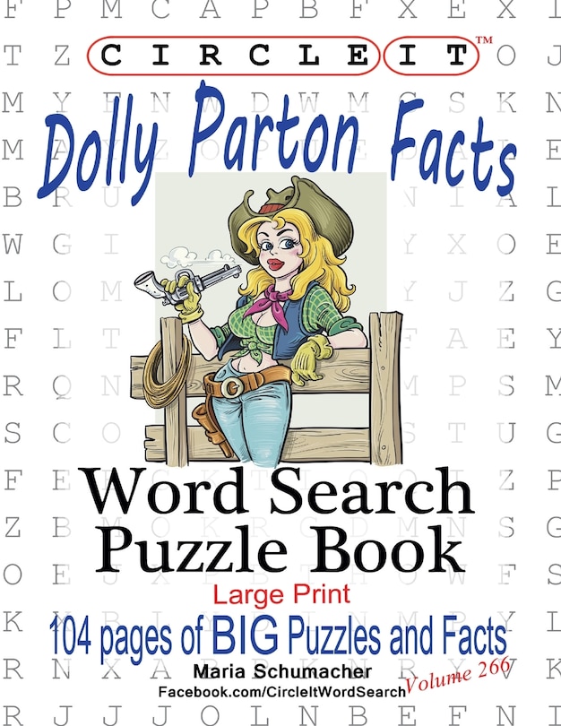 Front cover_Circle It, Dolly Parton Facts, Word Search, Puzzle Book