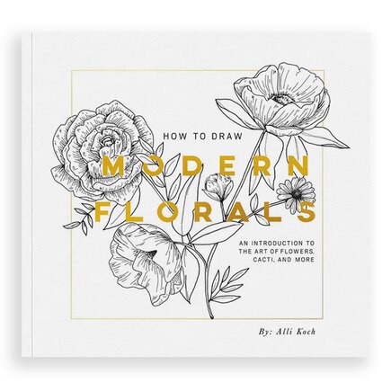 How To Draw Modern Florals (Mini): A Pocket-Sized Road Trip Book (Christmas Stocking Stuffer Edition)