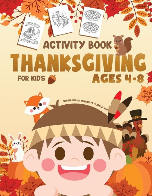 Front cover_Thanksgiving Activity Book For Kids Ages 4-8