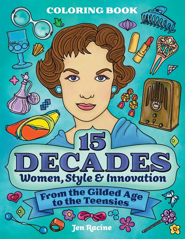 Front cover_15 Decades Coloring Book