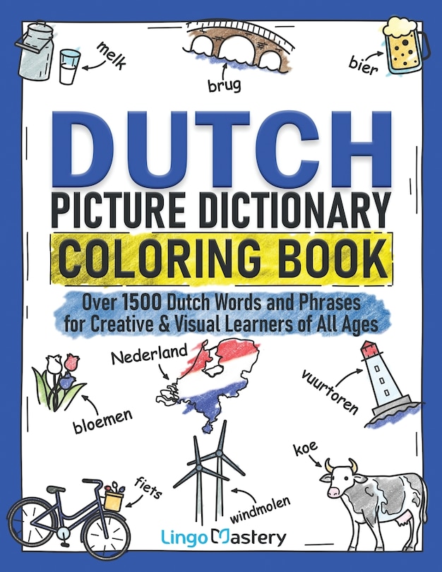 Front cover_Dutch Picture Dictionary Coloring Book
