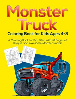 Front cover_Monster Truck Coloring Book for Kids Ages 4-8