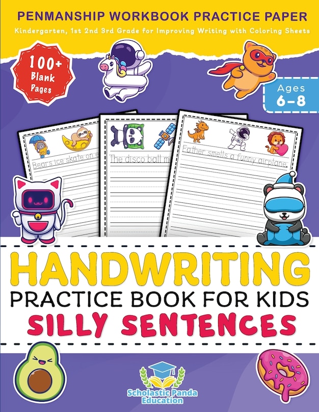 Couverture_Handwriting Practice Book for Kids Silly Sentences