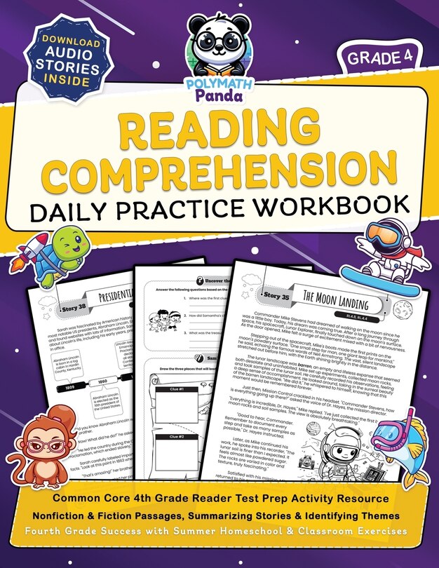 Front cover_Reading Comprehension Grade 4 Daily Practice Workbook