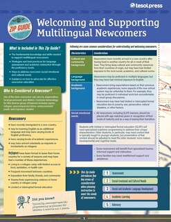 Front cover_TESOL Zip Guide: Welcoming and Supporting Multilingual Newcomers (Pack of 10)